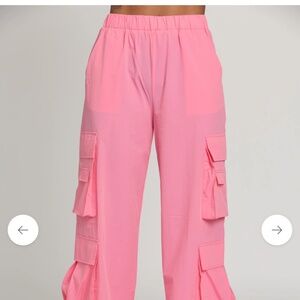 Gold Hinge Pink Parachute Pants